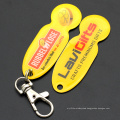 Custom Stainless Iron Germany Supermarket Trolley Coin Keychain With Printing Logo